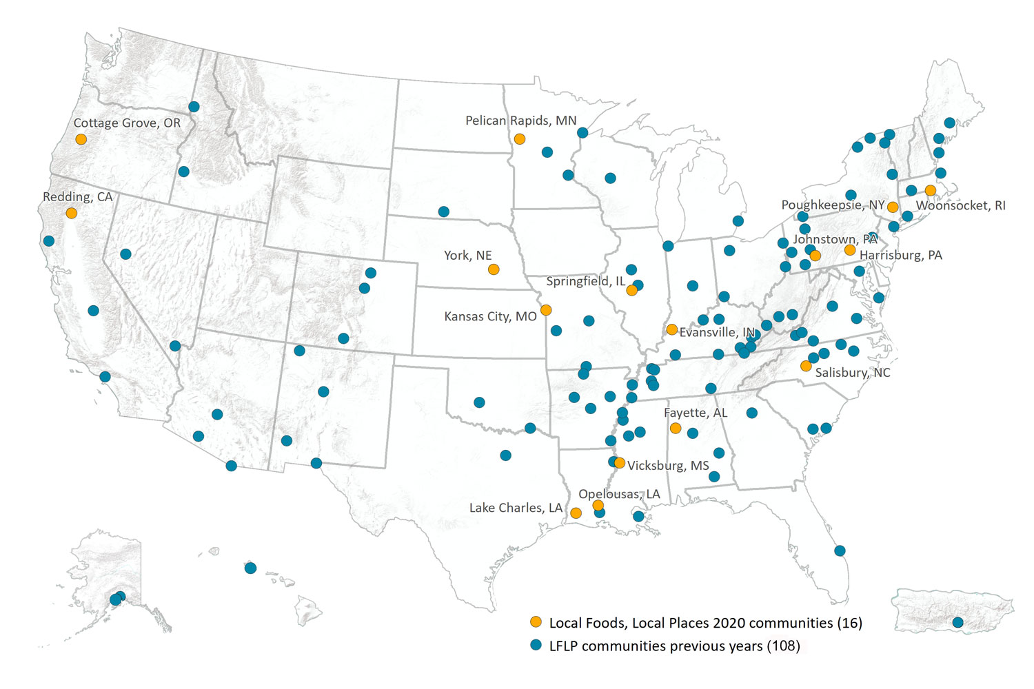 Map of Local Foods, Local Places Communities - EPR PC