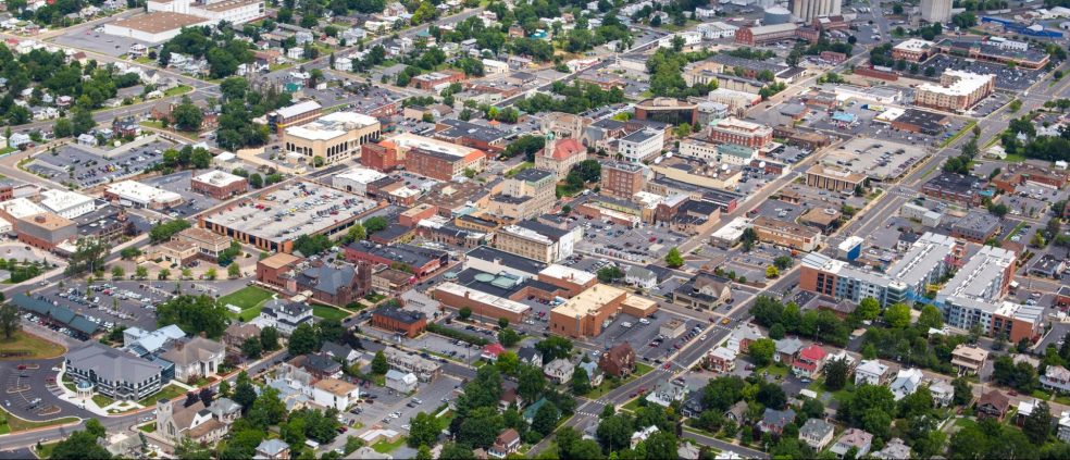 Aerial photo of Harrisonburg Virginia