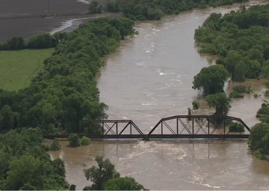 Colorado River flooding; Wharton County, Texas.